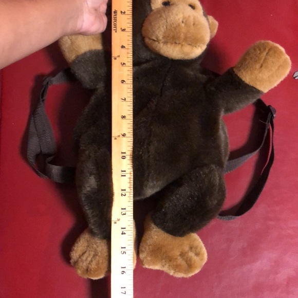 Vintage Russ Toy Stuffed Purse pets plush money Chimp hand Bag zipper Handel - Picture 8 of 8